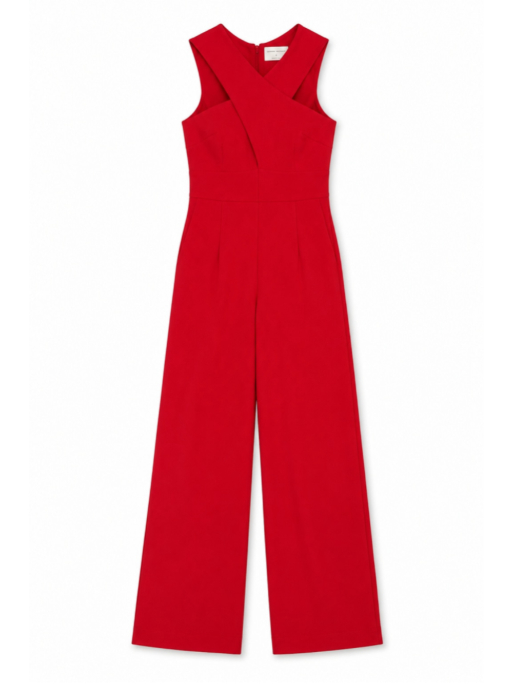 Susana Monaco Red Cutout Jumpsuit Size 8 Wide Leg Stretch Made USA